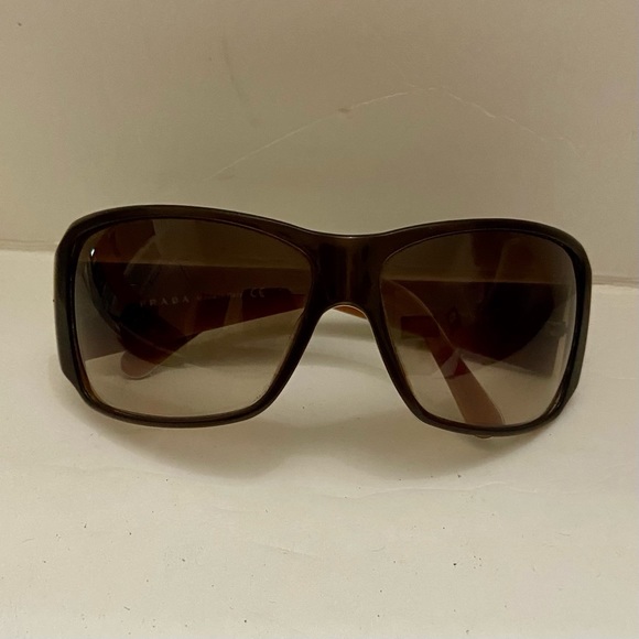 Prada Italy Brown Sunglasses SPR 09G 64-13 z4BX 2Z1 125 - Picture 9 of 10